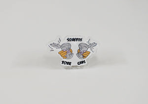 Squeeze Your Cans Pin and Postcard Set